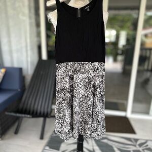 Apt. 9 Black and White A-Line Midi Dress for Wedding Guests